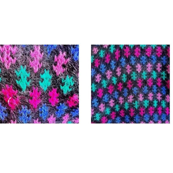 Best American Clothing Co Cardigan Medium Wool Blend Black Geometric Vin… - Picture 9 of 12